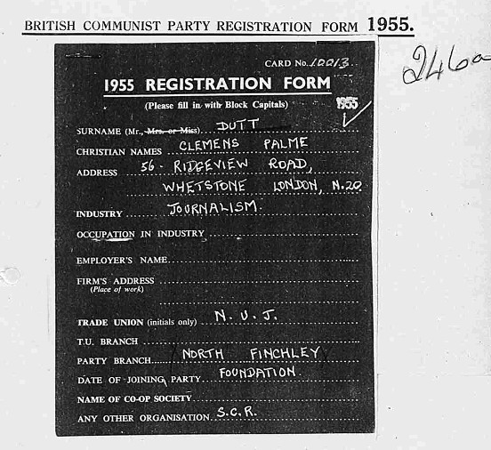 Communist Party Registration Form