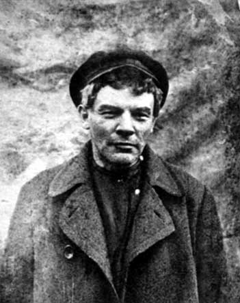 V. I. Lenin in a wig and cap. Razliv Station. July 26 (August 11) 1917