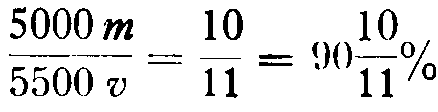 (5000 m / 5500 v) = (10/11) = 90 x (10/ 11)%