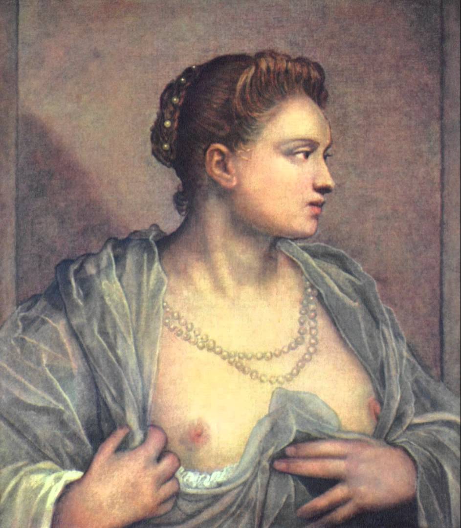 Tintoretto: woman with bare breasts