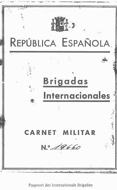 Paspoort der Internationale Brigaden