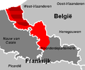 Kaart Frans-Vlaanderen (bron: Wikipedia)