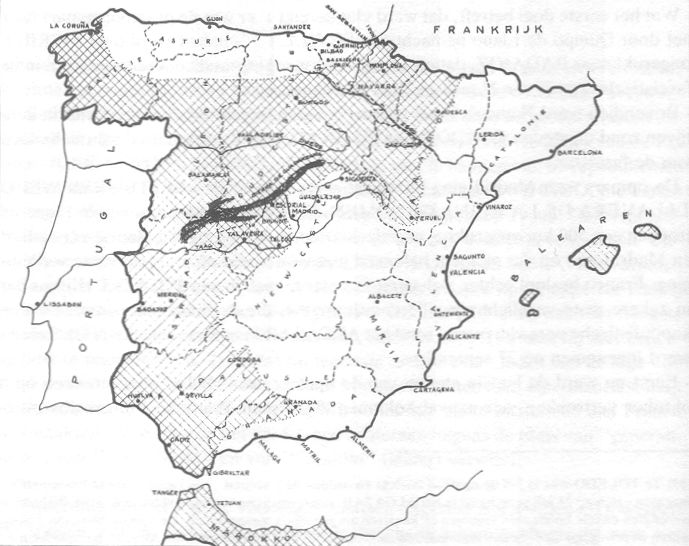 Kaart Spanje III