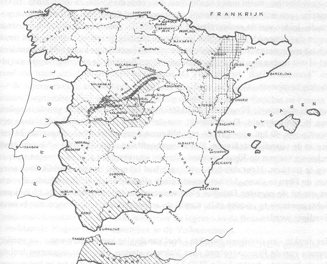 Kaart Spanje V