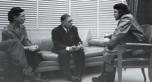 Sartre with Che and Simone in Cuba 1960