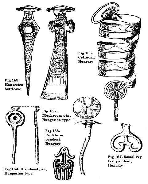 Battleaxes, pendants, pins, cylinder