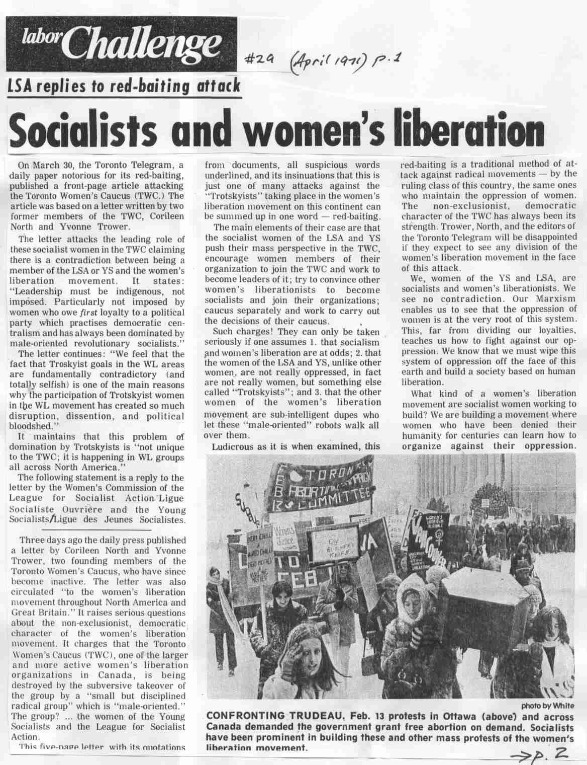 Womens Liberation part 4—The Status of Women in Canada