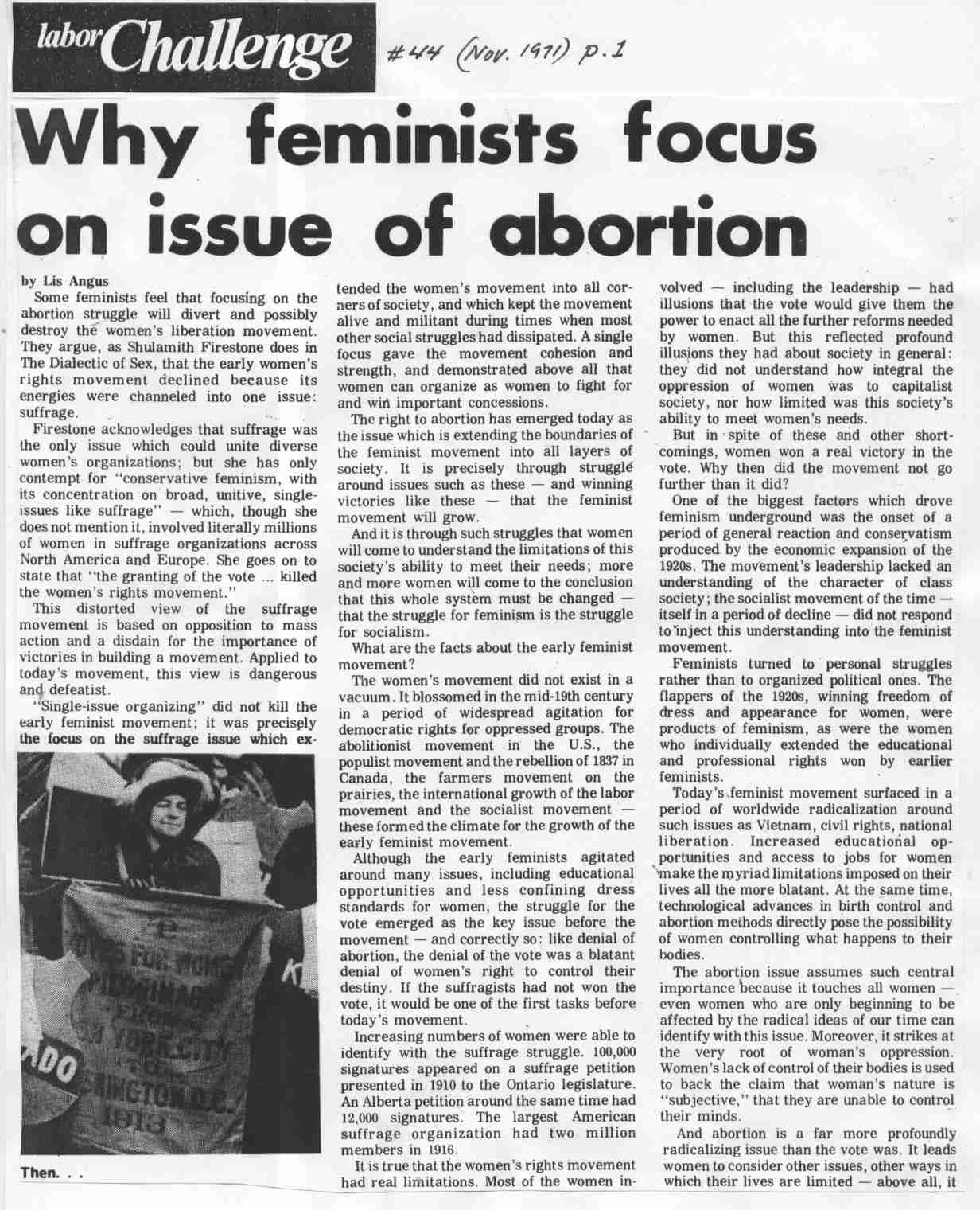 Womens Liberation part 4—The Status of Women in Canada