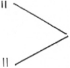 V shape with double lines