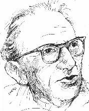 Georg Lukacs - sketch taken from Hegel Made Easy of intellectual looking east european man in thick glasses