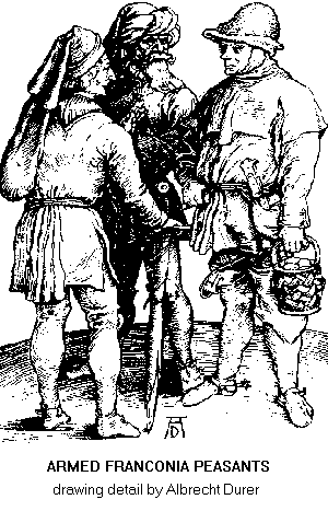 Armed Franconian peasants, drawing by Albrecht Durer