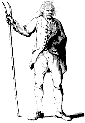sketch of peasant with a hoe