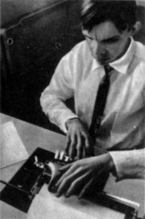 When using a Braille type-writer, the pupil is able to check the correctness of his spellingAll children are also taught to use ordinary type-writersDoing the homework