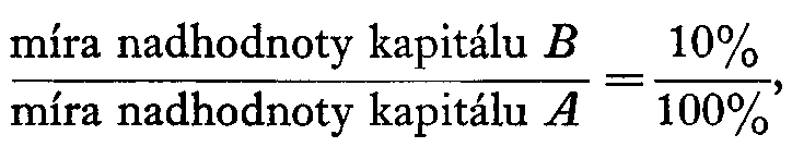míra nadhodnoty B/míra nadhodnoty A