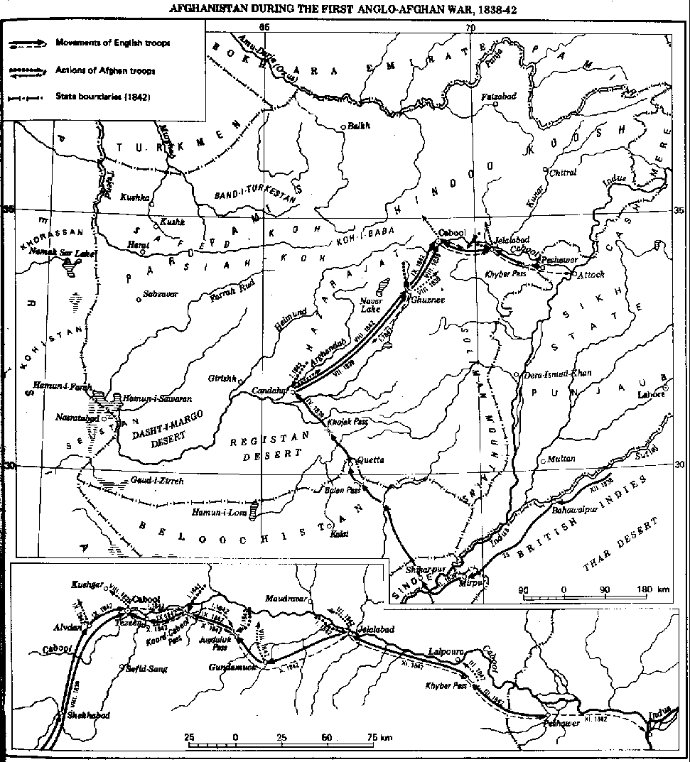 Carte de l'Afghanistan - 1838