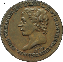 Token showing head of Thomas Spence