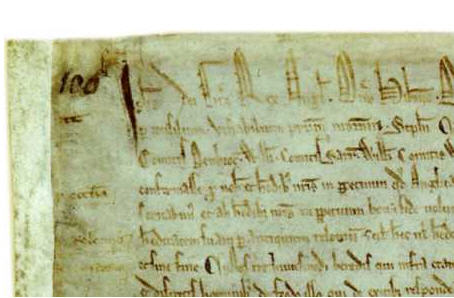 top left corner of The Magna Carta