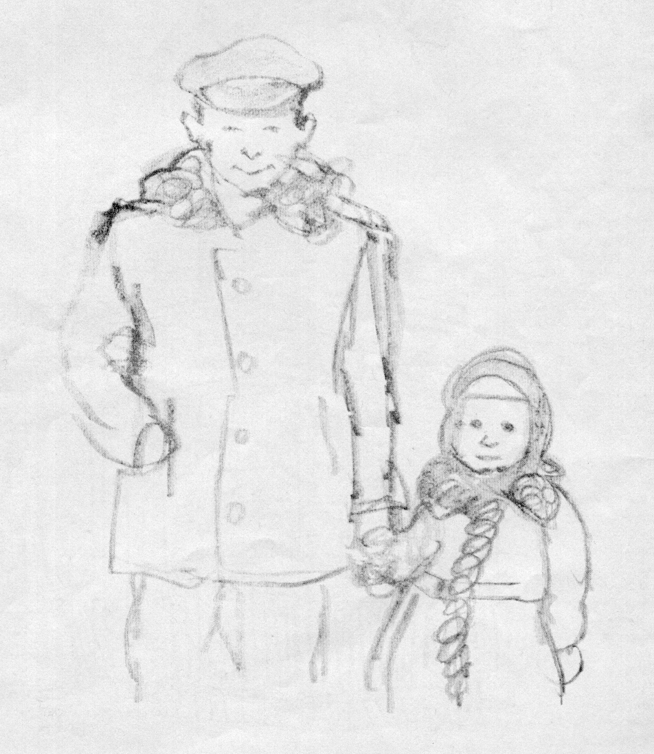Man and little girl