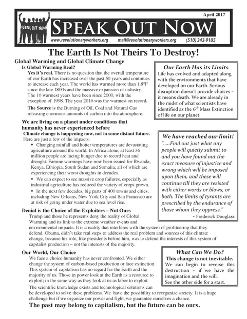 The Earth is Not Theirs to Destroy!