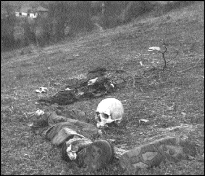 Remains of victims of Serb atrocities