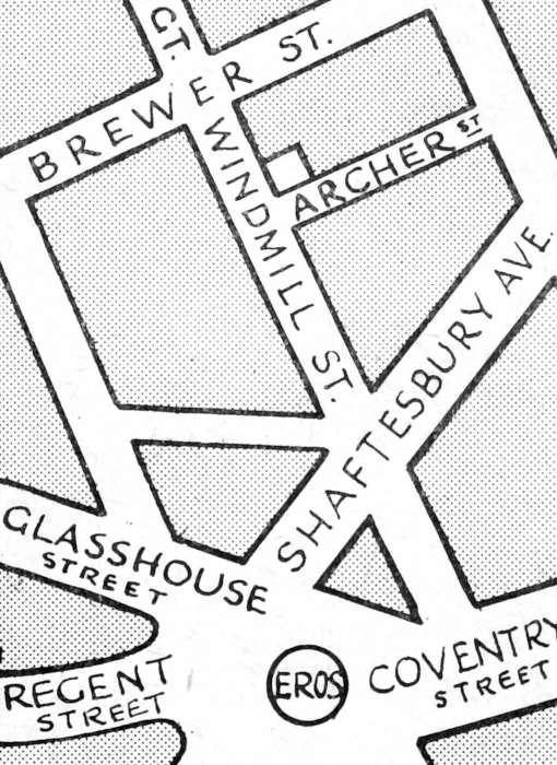 Map showing Great Windmill Street