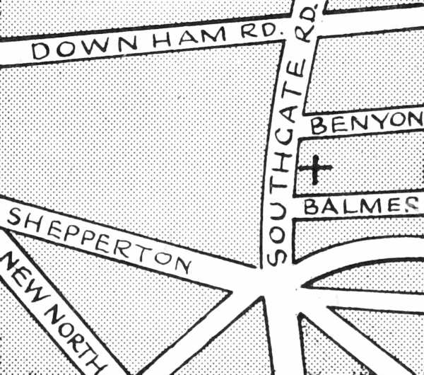 Map showing Southgate Road