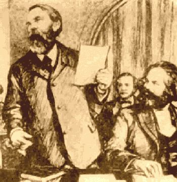 [Marx og Engels p den 1. Internasjonales kongress i 1872]