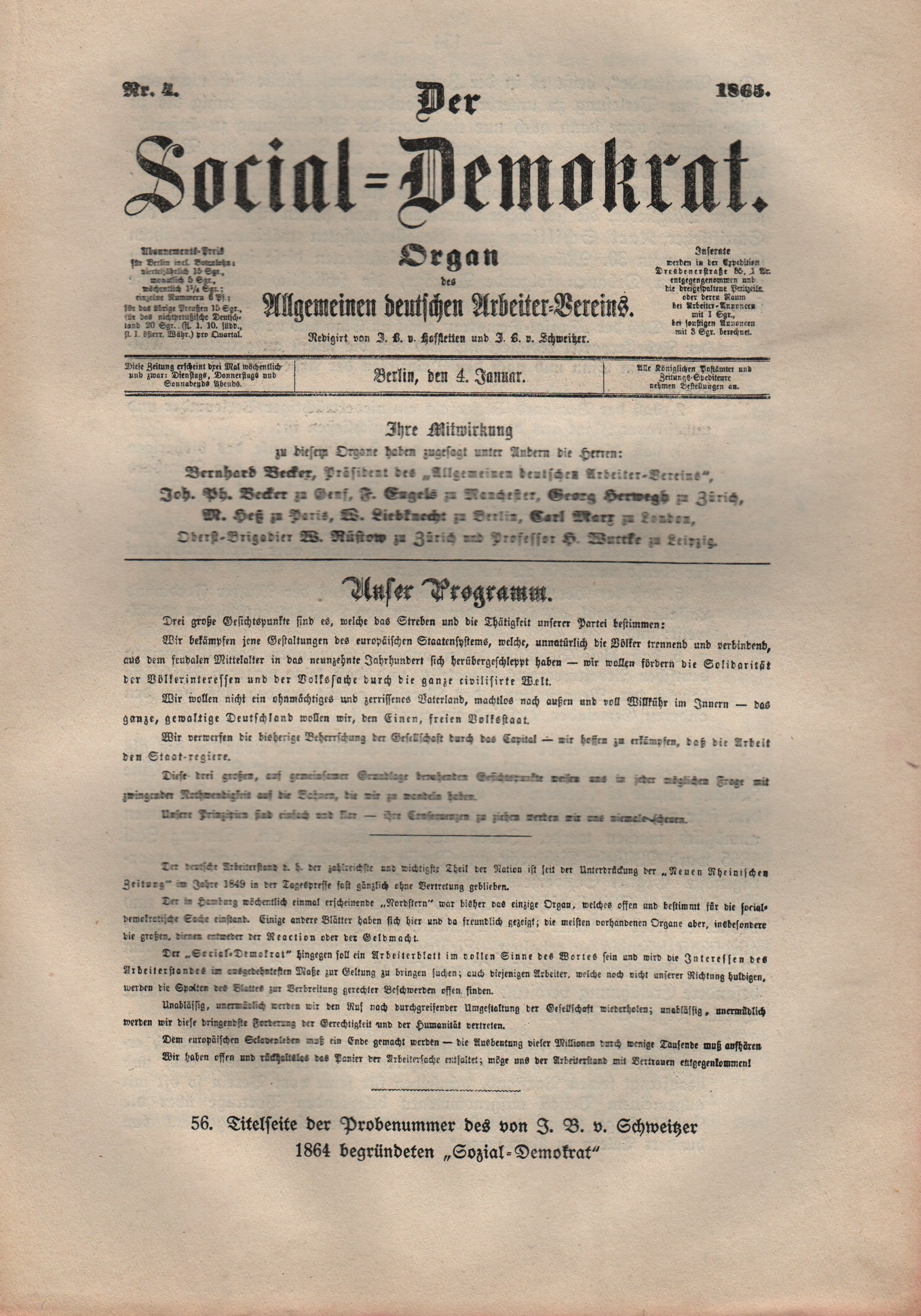 Retrato Social-Demokrat (Social-Democrata) - Von Verlag H. König, Berlin - Eduard Bernstein: Geschichte der Berliner Arbeiter-Bewegung. Bd. 1, Berlin 1907, S. 133, PD-alt-100, https://de.wikipedia.org/w/index.php?curid=7349759