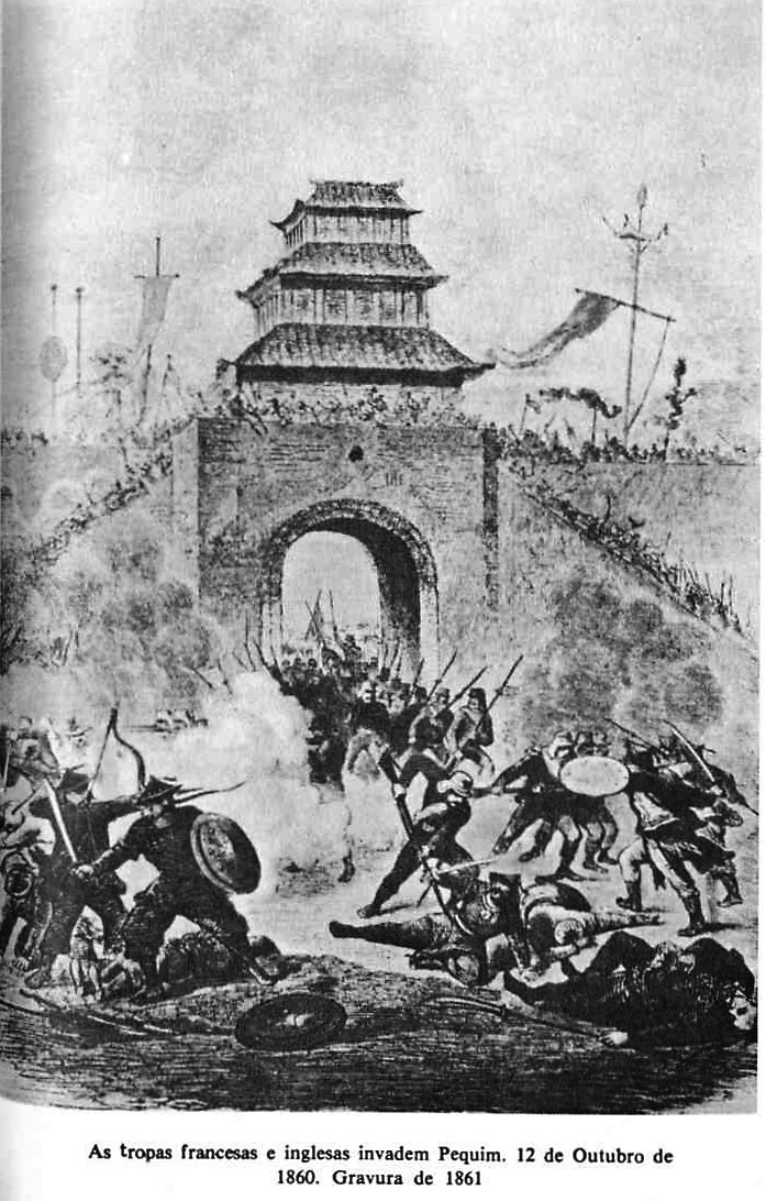 Tropas francesas e inglesas invadem Pequim. 12 de Outubro de 1860