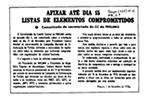 Afixar até dia 15 Listas de elementos comprometidos
