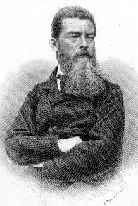 etching of bearded man, somewhat resembling a frontiers man
