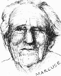 Herbert Marcuse - sketch taken from Hegel Made Easy of old man with rather withered features