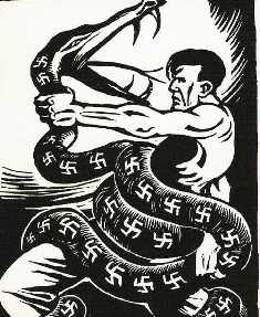 etching depicting the Fascist viper